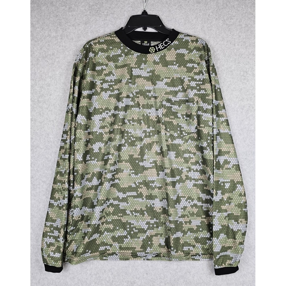 HECS Shirt Men's Size Large Camo Digital Stealthscreen Lightweight Hunting